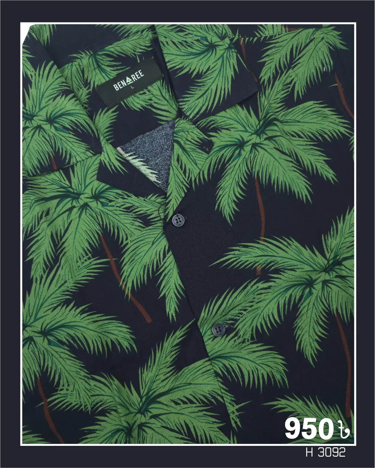 Cuban Collar Half Sleeve Shirt- 23H 3092