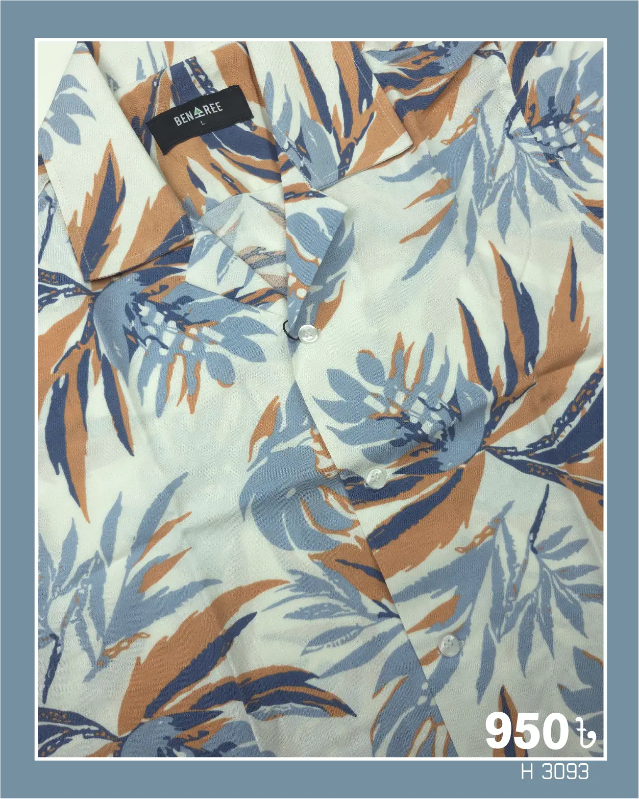 Cuban Collar Half Sleeve Shirt- 23H 3093