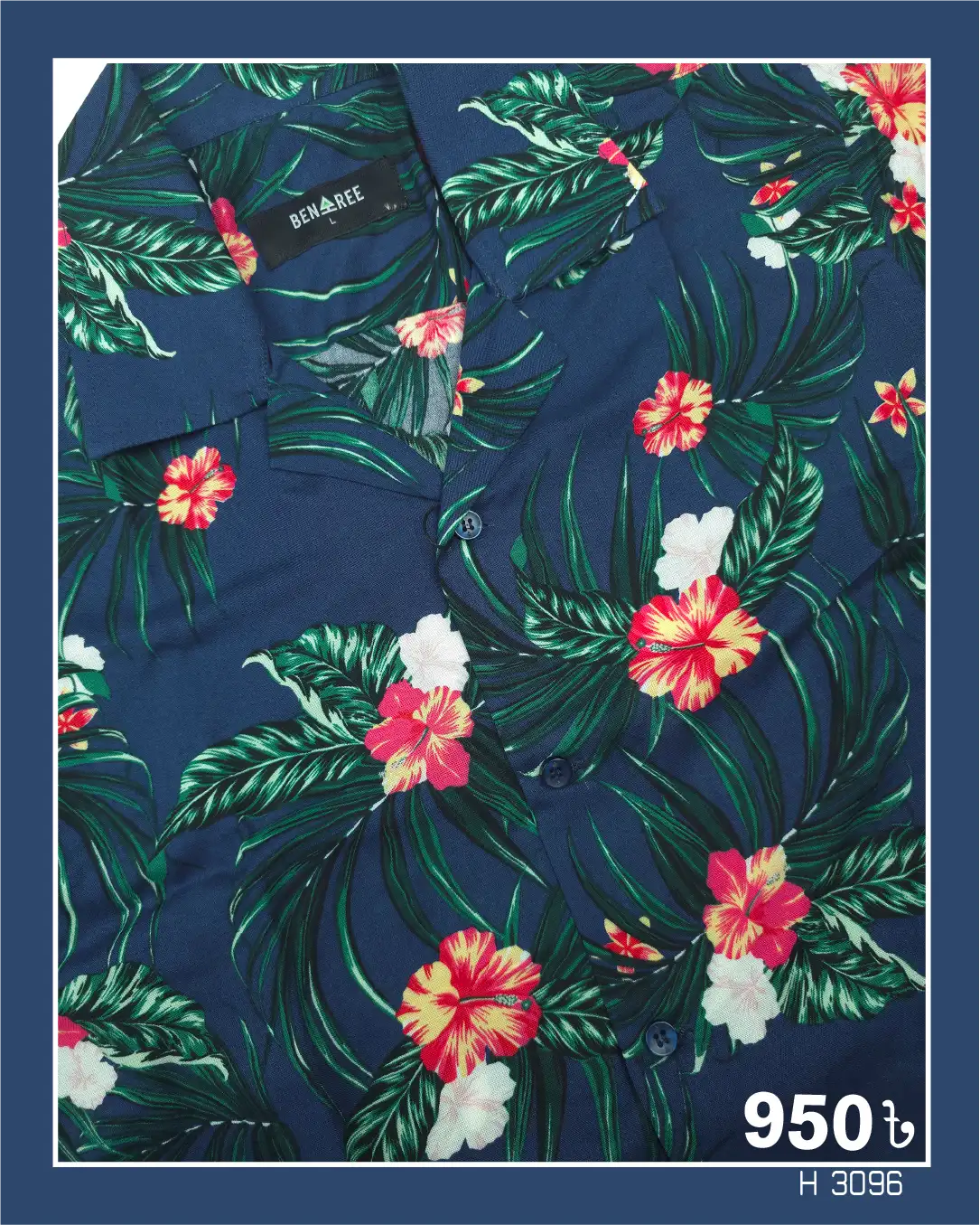 Cuban Collar Half Sleeve Shirt- 23H 3096