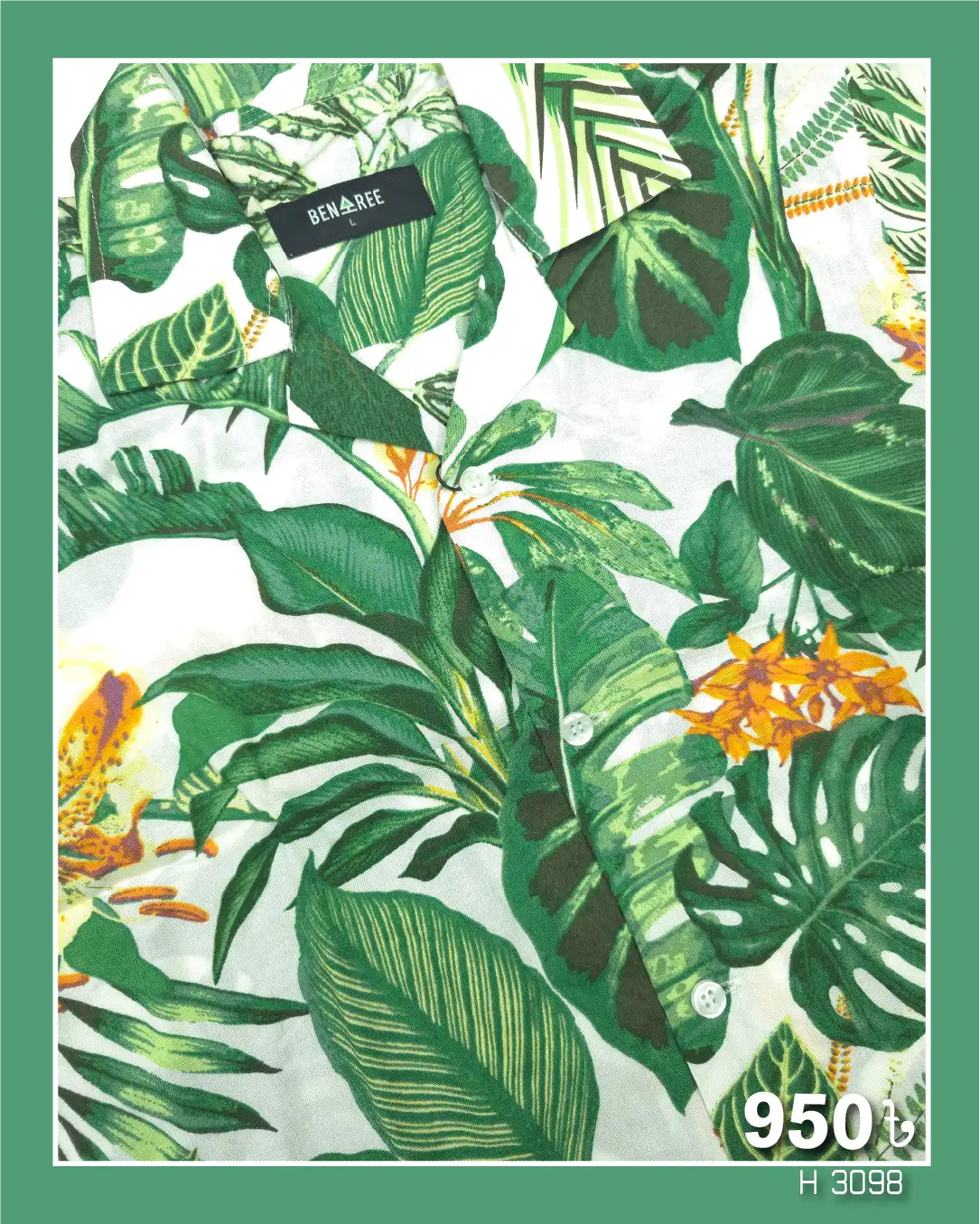 Cuban Collar Half Sleeve Shirt- 23H 3098