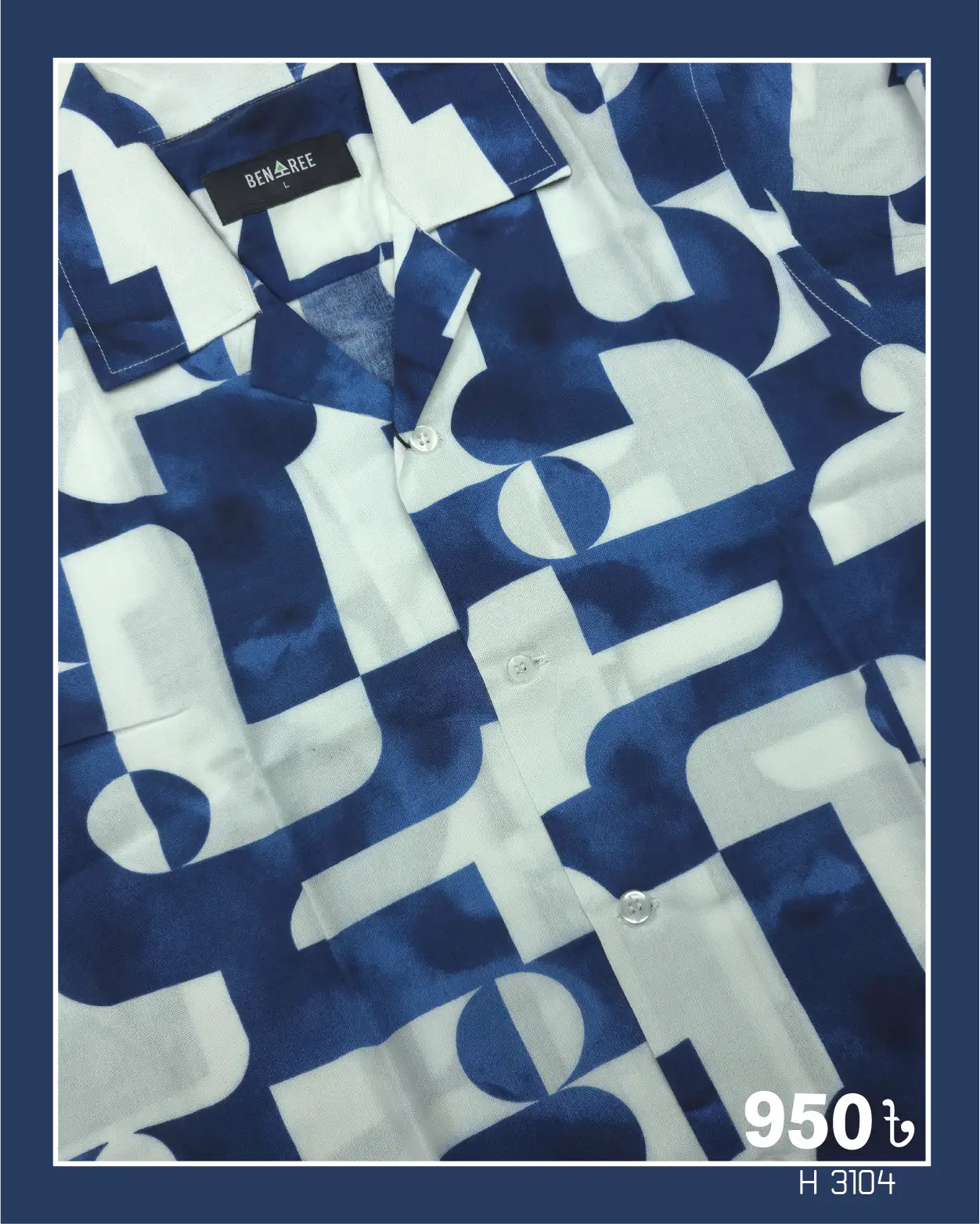 Cuban Collar Half Sleeve Shirt- 23H 3104