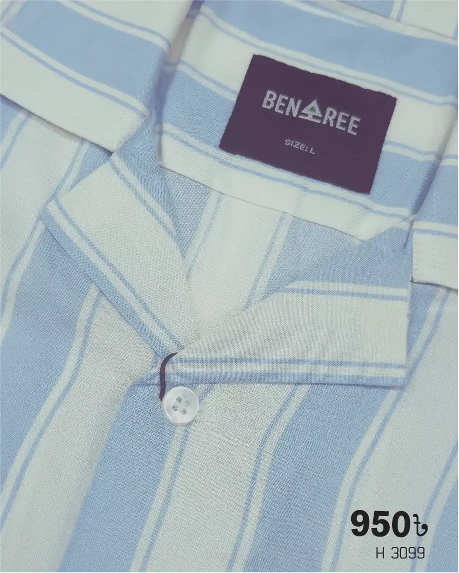 Cuban Collar Half Sleeve Shirt- 23H 3099