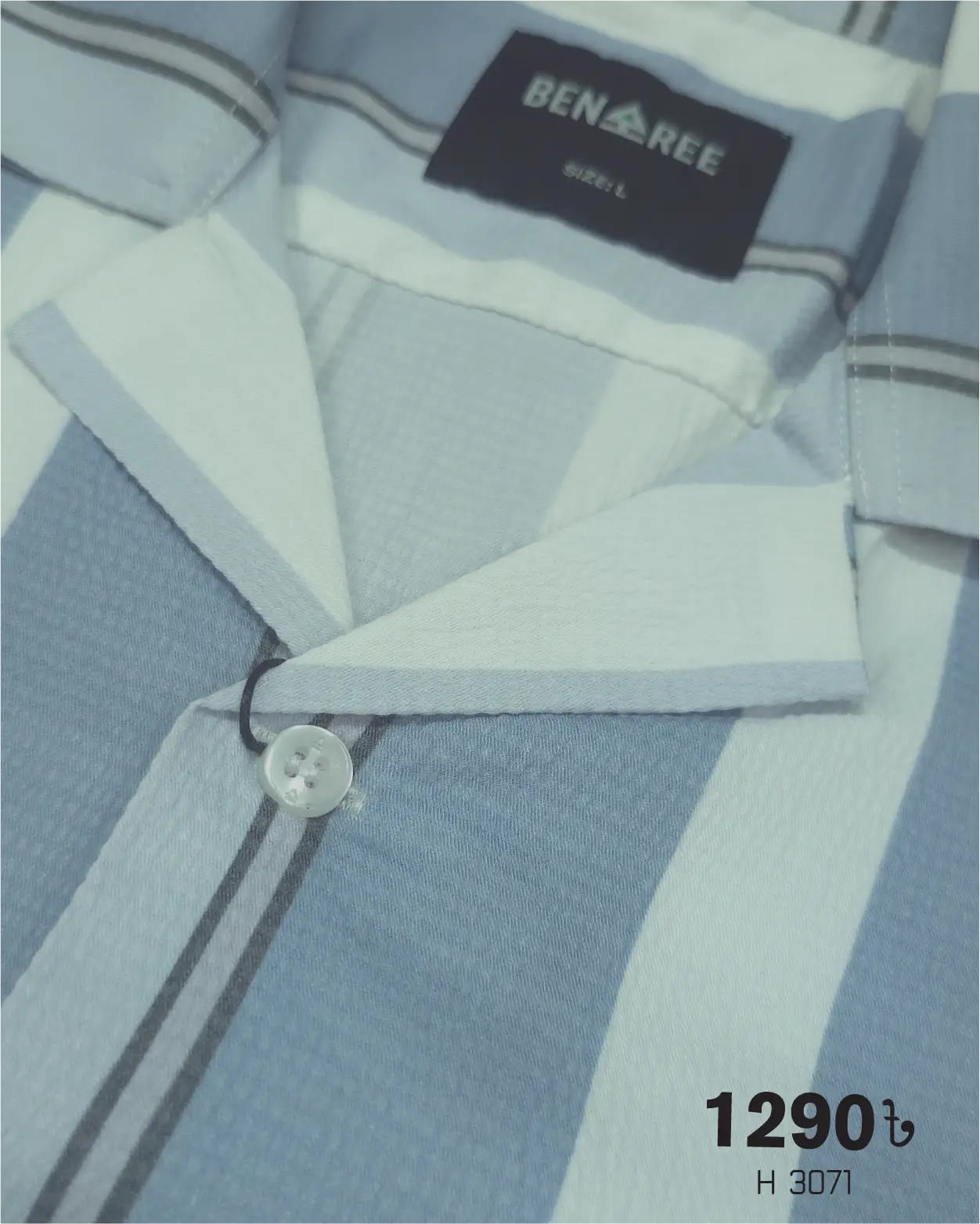 Cuban Collar Half Sleeve Shirt- 23H 3071