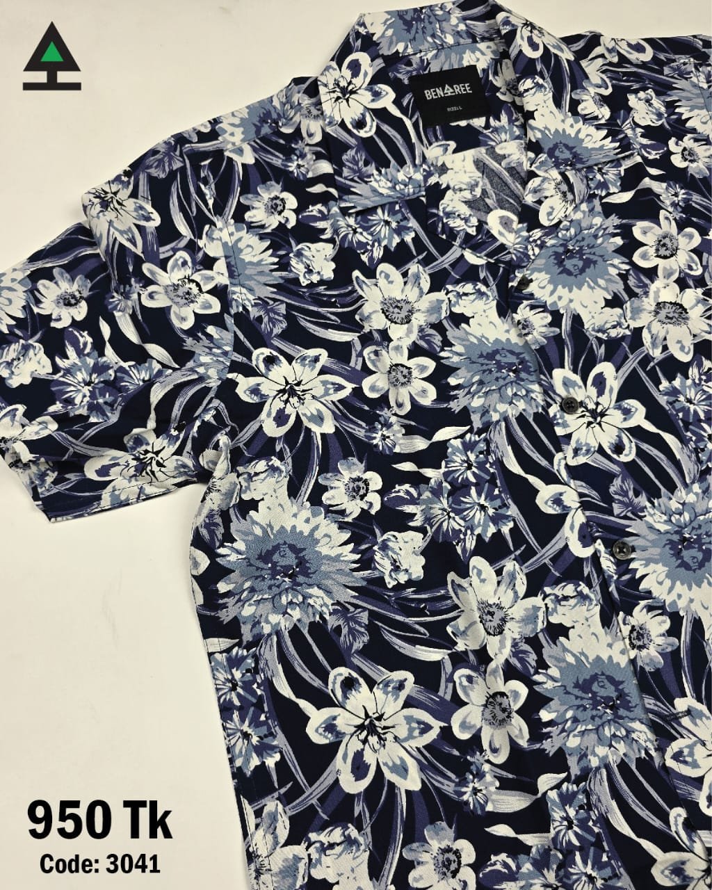 Cuban Collar Half Sleeve Shirt- 23H 3041