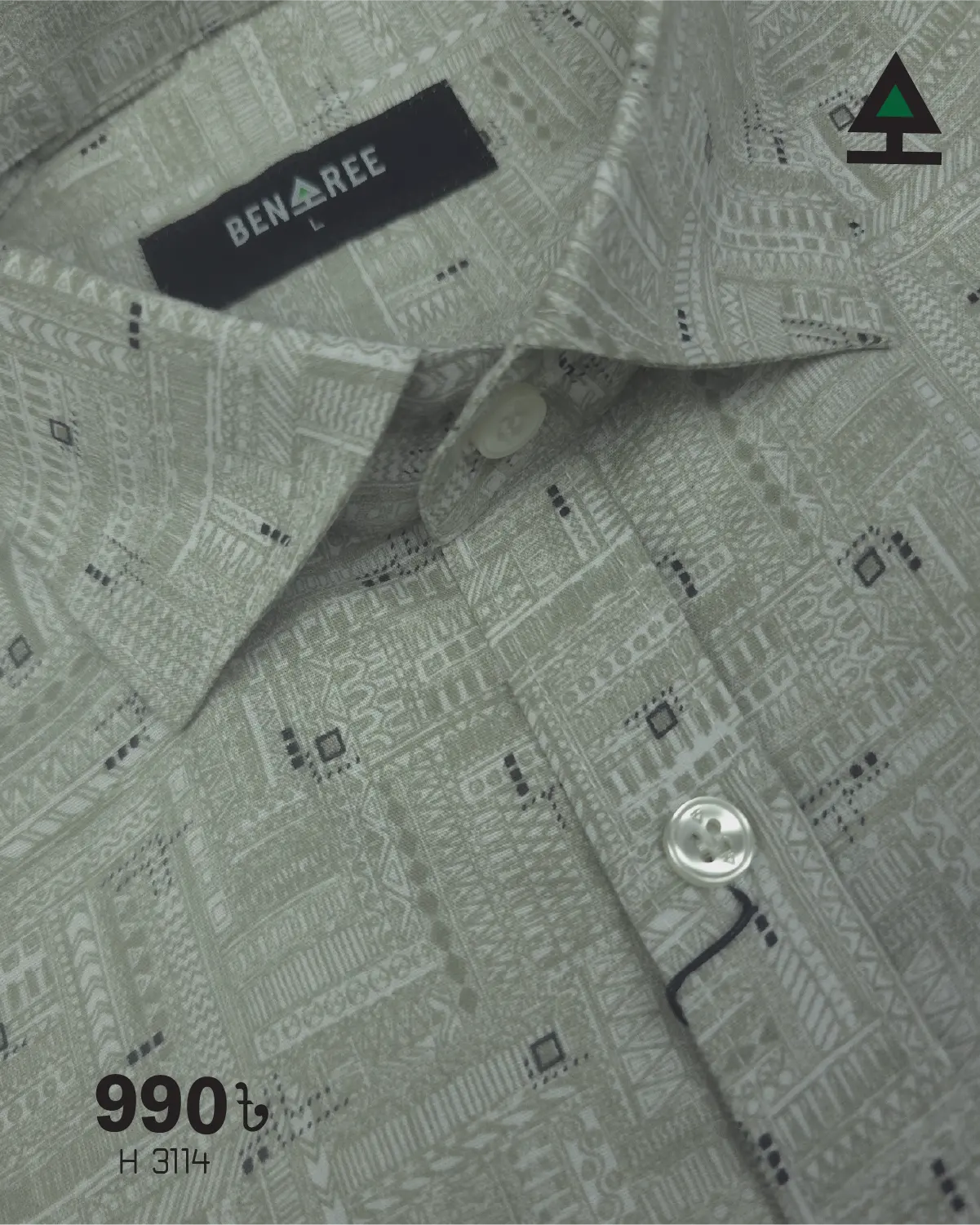 White & Tart apple Half Sleeve Shirt- 23H 3114