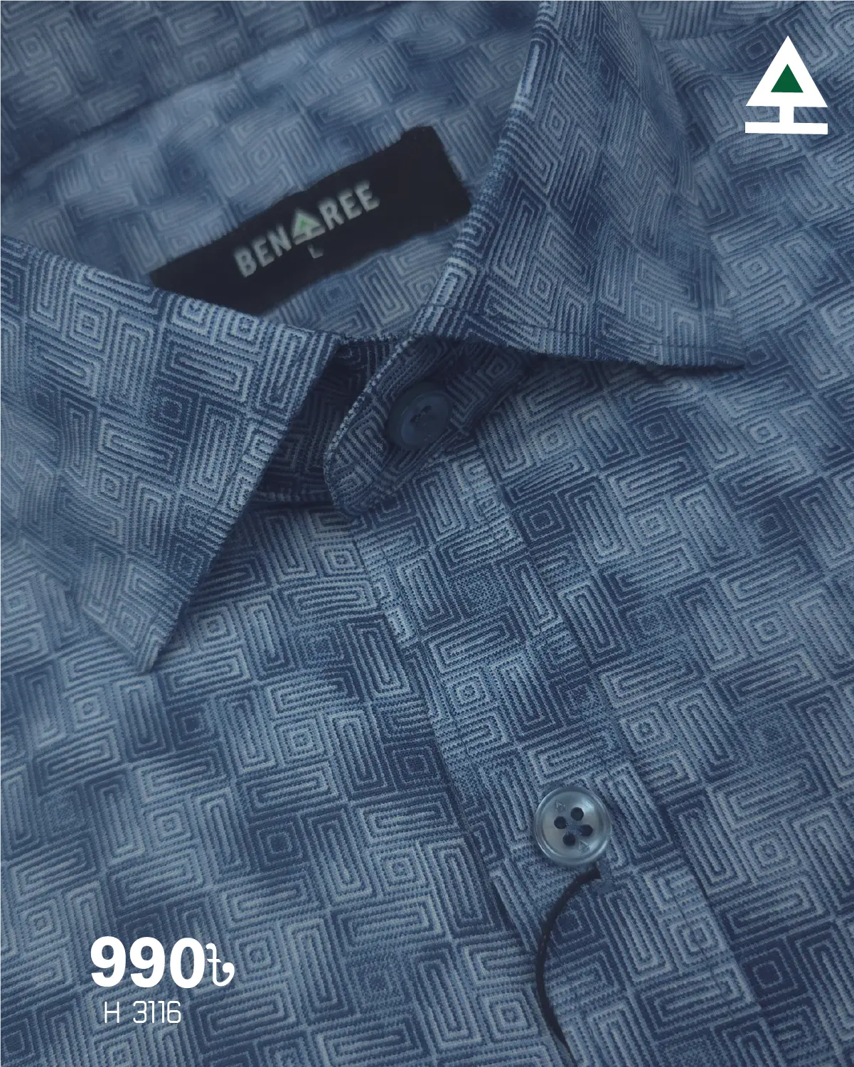 Blue & Light Blue Half Sleeve Shirt- 23H 3116