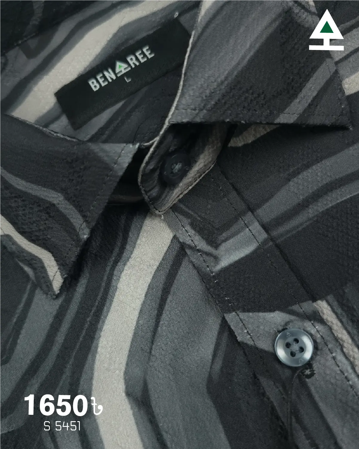 Charcoal, Dark Grey & Off White Shirt  - 23S 5451