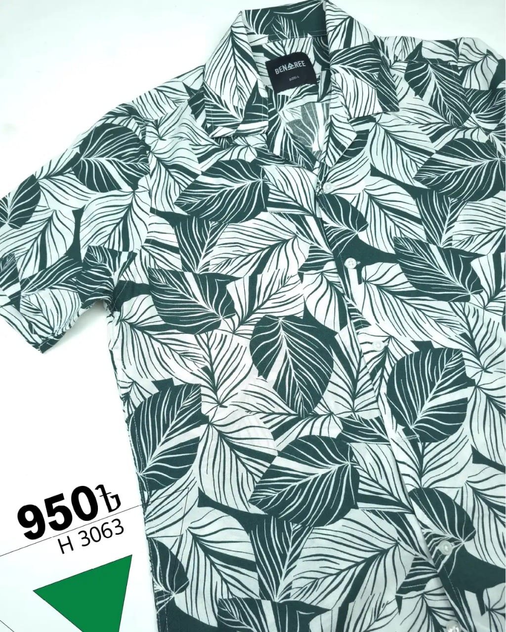 Cuban Collar Half Sleeve Shirt- 23H 3063