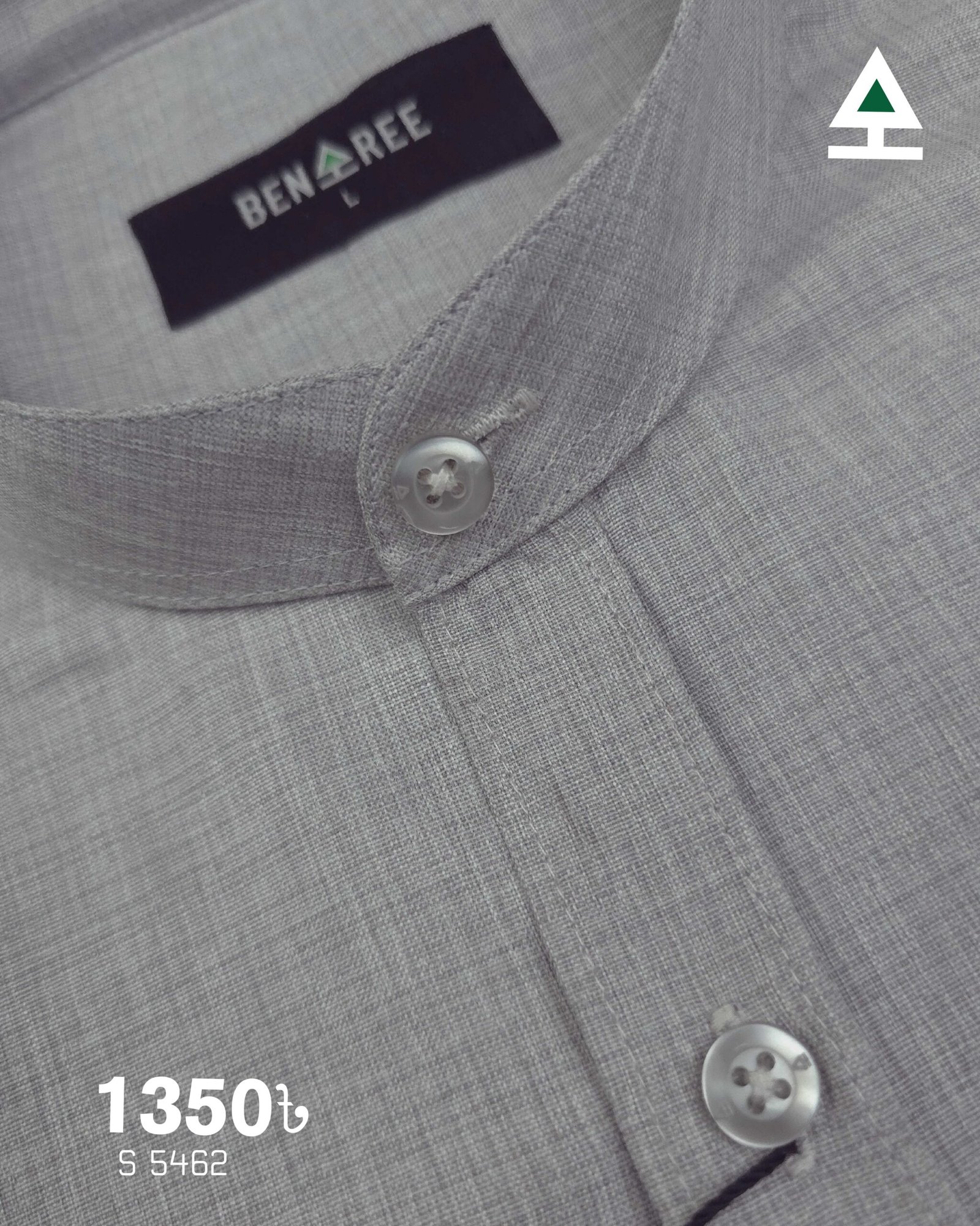 Incredible white color Ban Collar Shirt  - 23S 5462